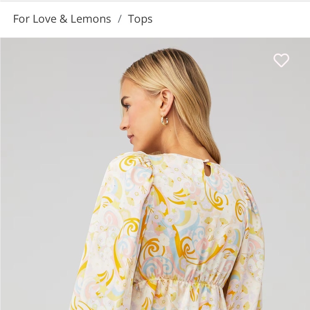 For Love & Lemons Floral Tie Front Crop Top Long Sleeve Chiffon
Revolve - Picture 3 of 3